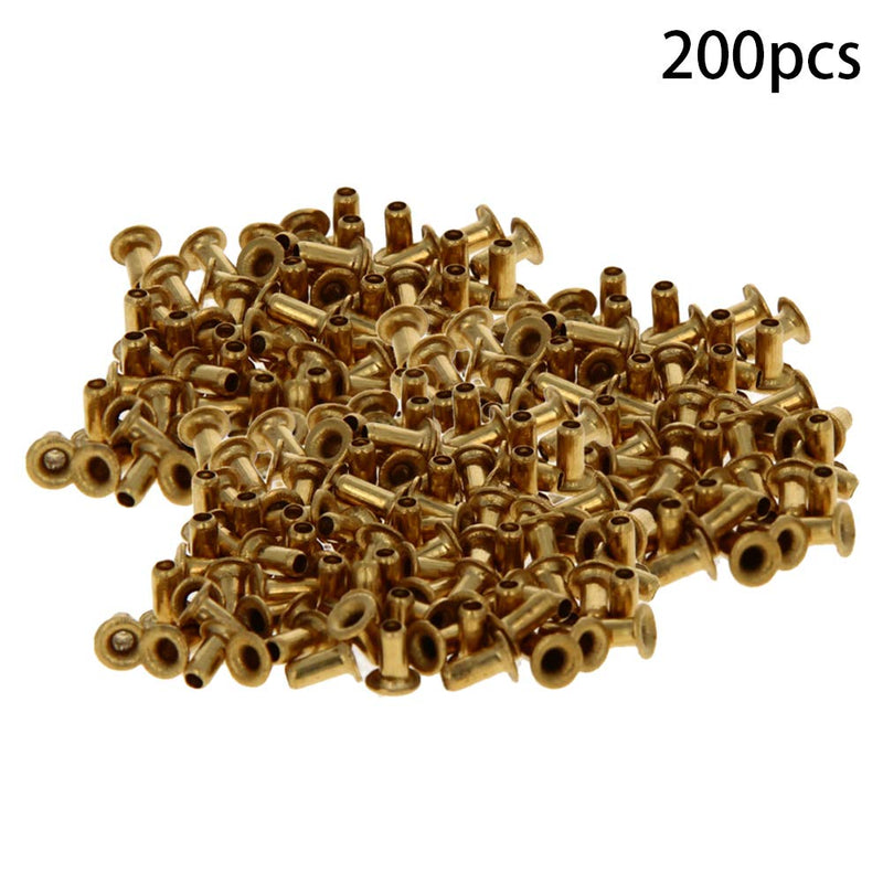  [AUSTRALIA] - MroMax 200PCS Hollow Rivet 0.16" x 0.08"(Length x Outer Diameter) Through Hole Copper Hollow Rivets Grommets Double-Sided Circuit Board PCB