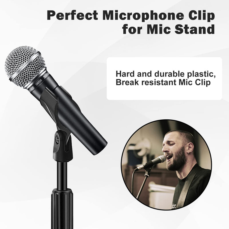  [AUSTRALIA] - Mictop Universal Microphone Clip Holder, Comes with 5/8" Male to 3/8" Female Screw Adapter Suitable for Handheld Microphones, 2-Pack