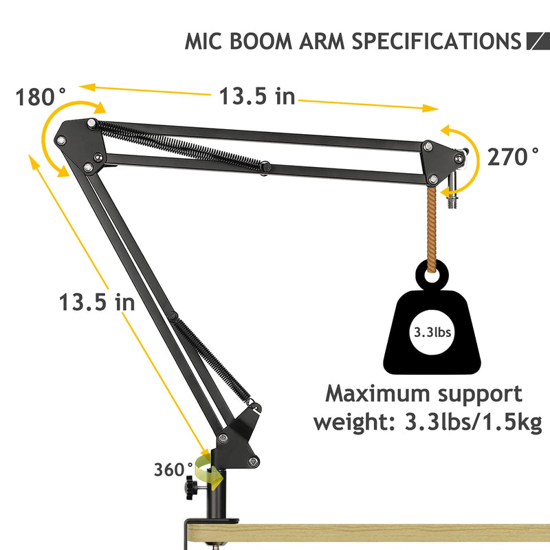  [AUSTRALIA] - AT2020 Mic Stand with Shock Mount and Pop Filter, Suspension Scissor Boom Arm with Upgraded Heavy Duty Clamp for Audio Technica AT2020 AT2020USB+ AT2035 Condenser Studio Microphone Frgyee Mic Stand_FoamSet