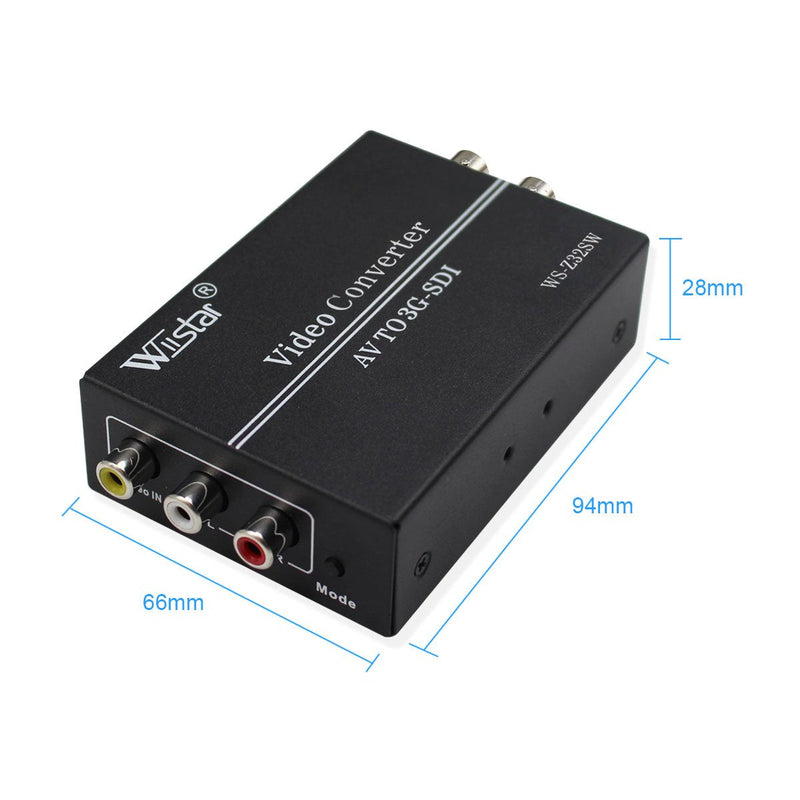  [AUSTRALIA] - Wiistar AV CVBS to 3G-SDI Audio Video Converter Support 1080P for CRT HDTV to Camera