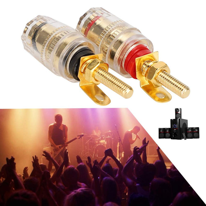  [AUSTRALIA] - Banana Socket Gold Plated Binding Post Nut Plug Connector Speaker Jack Adapter Audio Connector for Speaker Cables Connector Speaker Adapter Audio Connector