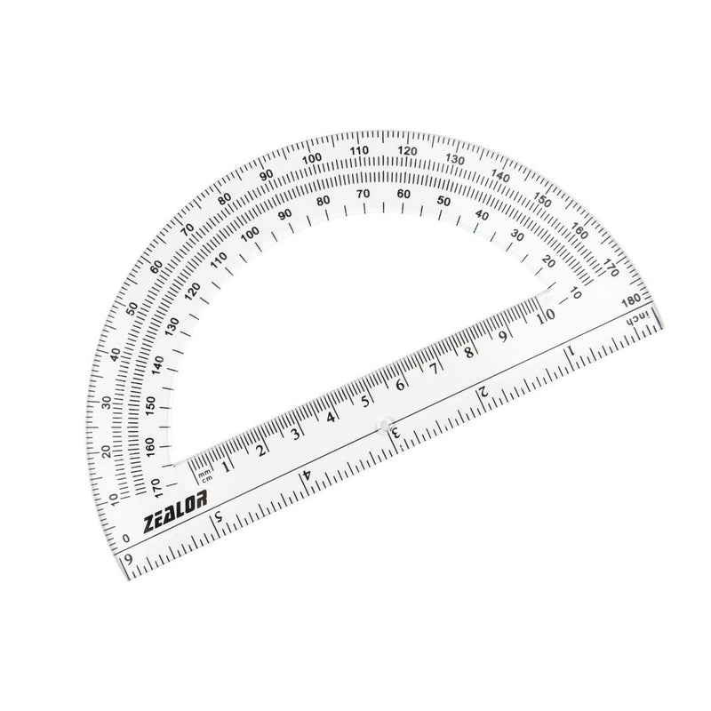 Zealor 24 Pack Plastic Protractors Clear Math Protractor 180 Degrees (6 Inch) 6 Inch - LeoForward Australia