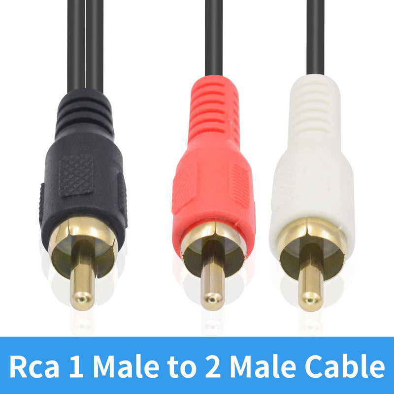  [AUSTRALIA] - Poyiccot RCA Splitter Male to Male Cable, RCA Y Splitter 1 RCA Male to 2 RCA Male Stereo Audio Subwoofer Cable, 2RCA to 1RCA Bi-Directional RCA Y Adapter Cable - 25cm/10inch