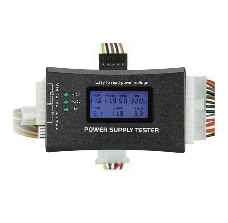  [AUSTRALIA] - 20/24 4/6/8 Pin Computer PC Power Supply Tester with LCD Display and Buzzer for ATX, ITX, BTX, PCI E, SATA, HDD