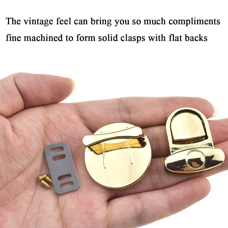  [AUSTRALIA] - Hahiyo 1.57 Inch Length Briefcase Tuck Lock Clasp with 6 Screws/2 Washer Smooth Swivel Action Close Securely Neutral Appearance Metal Buckle Hasp Gold 2 PCS for Brief Case Business Messenger Bags 1.57" Gold-2Pcs