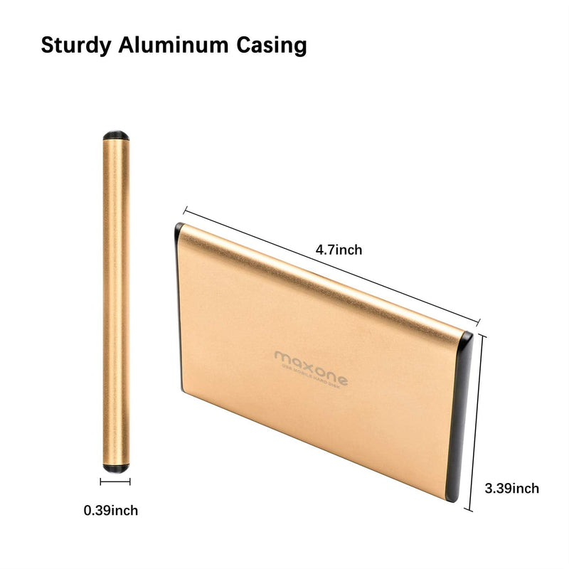  [AUSTRALIA] - Maxone 250GB Ultra Slim Portable External Hard Drive HDD USB 3.0 for PC, Mac, Laptop, PS4, Xbox one - Gold