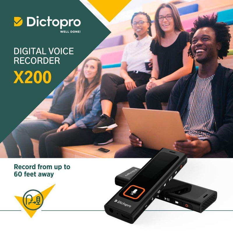  [AUSTRALIA] - Digital Voice Activated Recorder w/Password Protection - HQ Recording from 60ft, Record Lectures & Meetings, Sensitive Microphone, Automatic Noise Reduction, 582H Playback, Small & Portable, USB, 8G