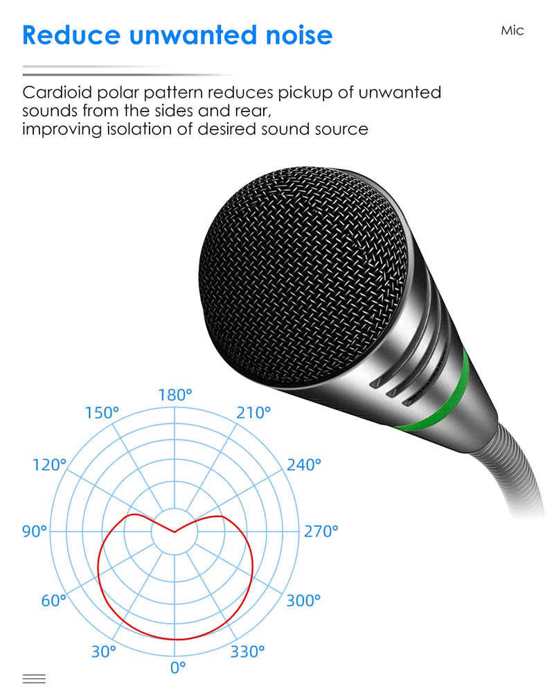  [AUSTRALIA] - Etour Mini USB Computer Microphone for Zoom Meetings with Mute Button 360 Gooseneck for Podcasting/YouTube/Skype, External USB C Gaming Mic for Samsung Tablet A7 Laptop Mac PC or Windows