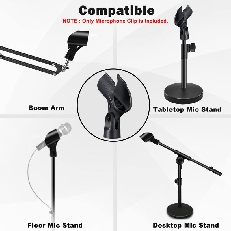  [AUSTRALIA] - Mictop Universal Microphone Clip Holder, Comes with 5/8" Male to 3/8" Female Screw Adapter Suitable for Handheld Microphones, 2-Pack