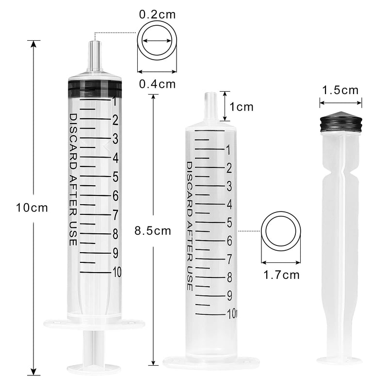  [AUSTRALIA] - 40 Pack 10ml/cc Plastic Syringe Individually Sealed with Measurement for Scientific Labs, Measuring Liquids, Feeding Pets, Refilling, Oil or Glue Applicator 10ml-40pack