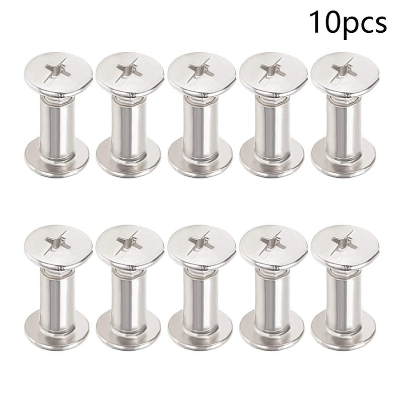  [AUSTRALIA] - MroMax M5x10mm Phillips Binding Screw Post Belt Buckle Binding Bolts Carbon Steel Cross Head Chicago Screws Leather Fastener for Photo Albums Scrapbook Silver Tone 10Pcs M5*10