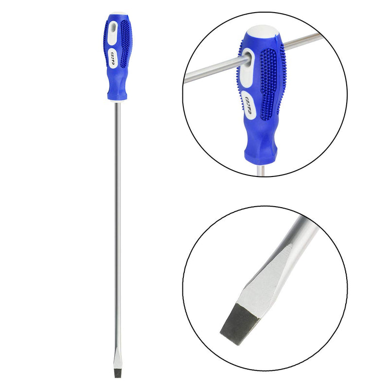  [AUSTRALIA] - Nxtop 12-inch long Screwdriver Magnetic Tip Cross Head Flat Head NO.2 Screwdriver 2pack