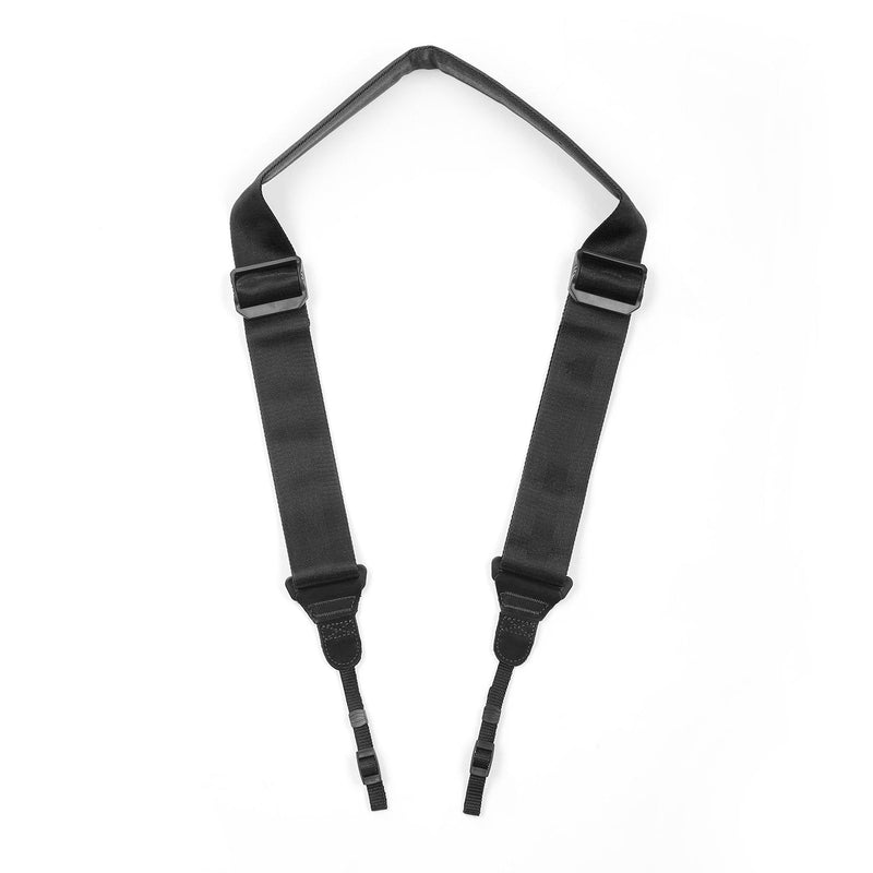  [AUSTRALIA] - Movo NS-201 Nylon-Webbed Camera Strap with Gel Shoulder Strap for DSLR's and Binoculars (Black) Black