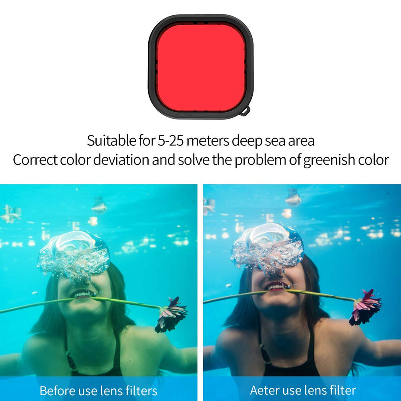  [AUSTRALIA] - TELESIN Waterproof Case with 3-Pack Dive Filter for GoPro Hero 10 Hero 9 Black Supports 60M/196FT Underwater Scuba Snorkeling Deep Diving with Red Magenta Filter Bracket Screw Go Pro Accessories Waterproof Case+ 3 Pack Dive Filters