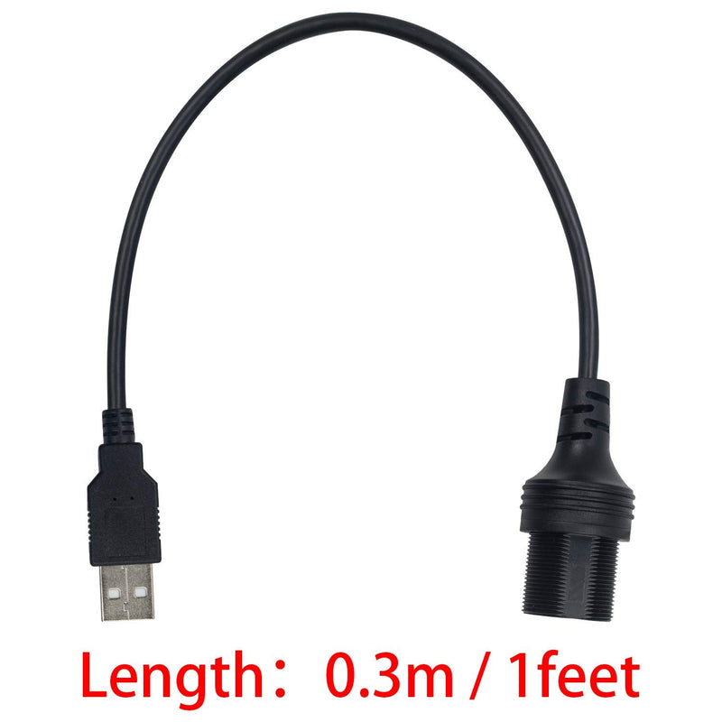 Duttek USB Flush Mount Cable, Round Single Port USB 2.0 Panel Flush Mount Extension Cable with Buckle for Car Truck Boat Motorcycle Dashboard 30cm/12 inch USB2.0 - LeoForward Australia