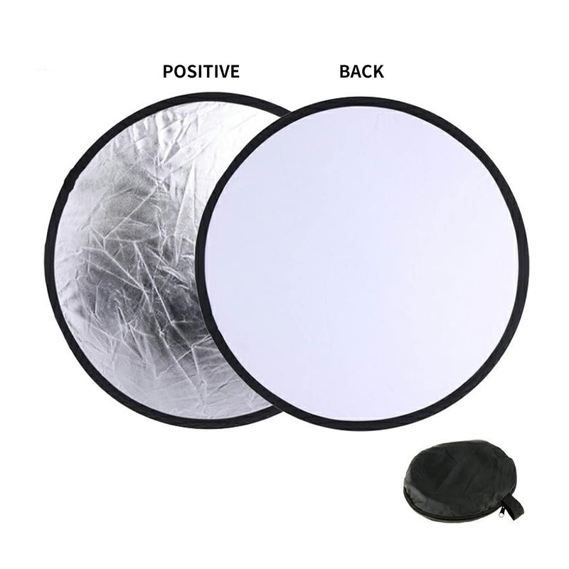  [AUSTRALIA] - 2 In1 Photo Studio Tiny Reflector Background, Pocket Photography Props Light Reflector Panel Portable Multi Functional with Storage Bag(Size:11.8 inch)