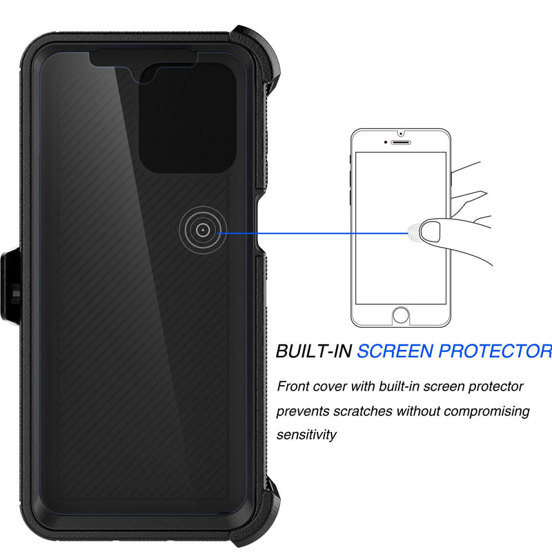  [AUSTRALIA] - Tekcoo Case for Motorola Moto G Stylus 5G | 2023 Only | XT2315 with [Built-in Screen Protector] Holster Locking Belt Clip [Military Grade 12FT Drop Tested] Full Body Carrying Kickstand Cover [Black] M-Black