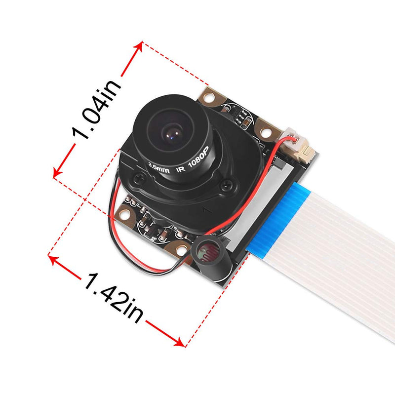  [AUSTRALIA] - Dorhea for Raspberry Pi 4 B 3 B+ Camera Module Automatic IR-Cut Switching Day/Night Vision Video Module Adjustable Focus 5MP OV5647 Sensor 1080p HD Webcam for Raspberry Pi 2/3 Model B Model A A+