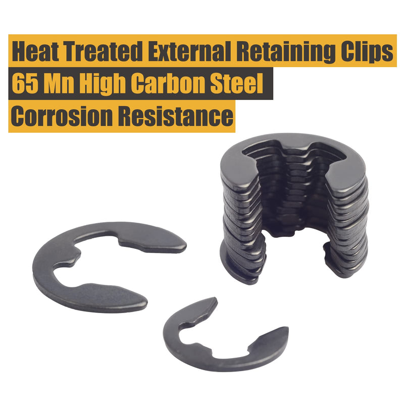  [AUSTRALIA] - Alloy Steel E-Clip Circlip External Retaining Ring Assortment Set| High Carbon Steel Circlip Kit, Anti Walk Washers(M1.5-M10,300 PCS)