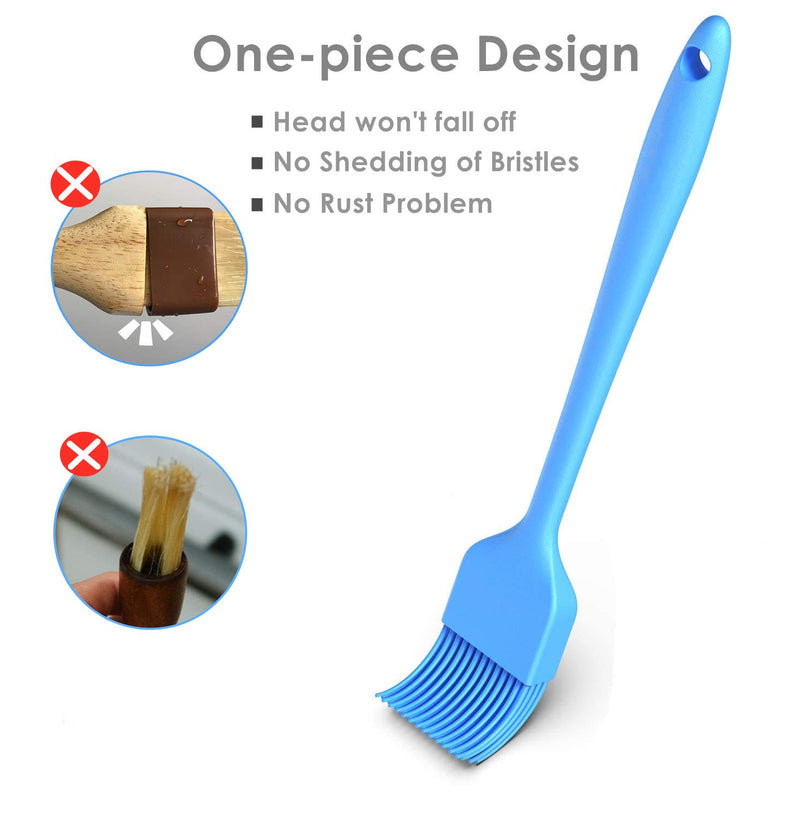  [AUSTRALIA] - JIANYI Silicone Basting Brush, Heat Resistant Brush, Food Grade Spread Oil Butter Sauce Marinades for BBQ Grill Baste Pastries Cakes Meat Sausages Desserts and Kitchen Baking, Cooking (Blue+Green) Blue+Green