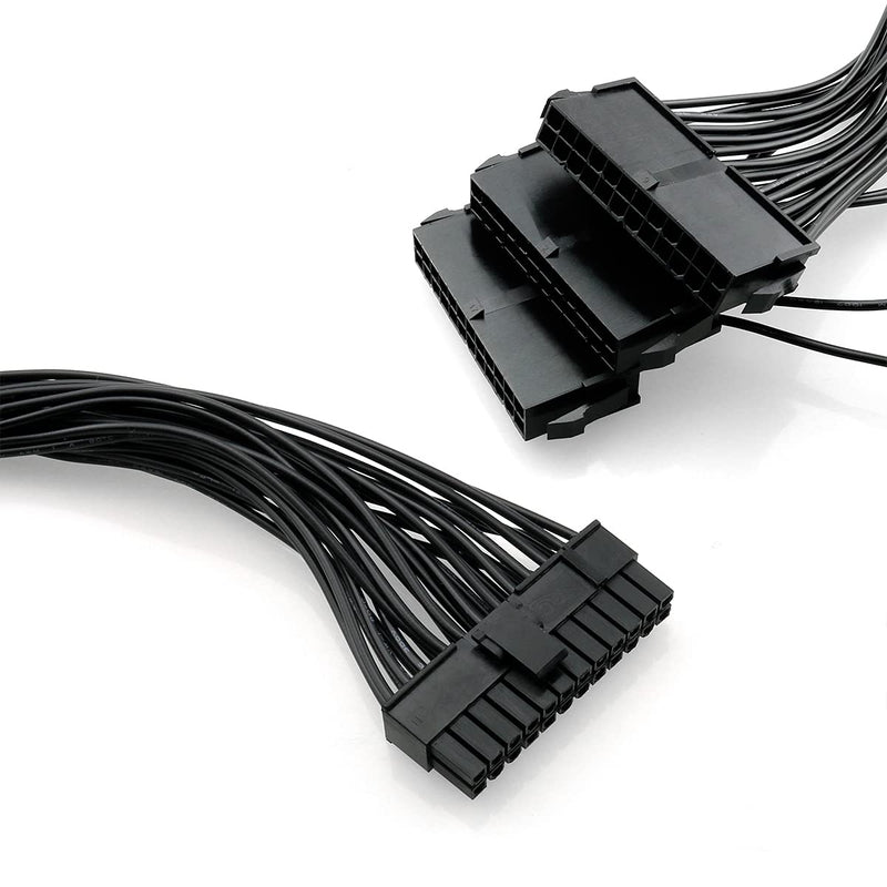  [AUSTRALIA] - ZRM&E 24 Pin Dual PSU Power Supply Extension Cable 30cm 3 Power Supply 24-Pin ATX Motherboard Adapter Cable Cord