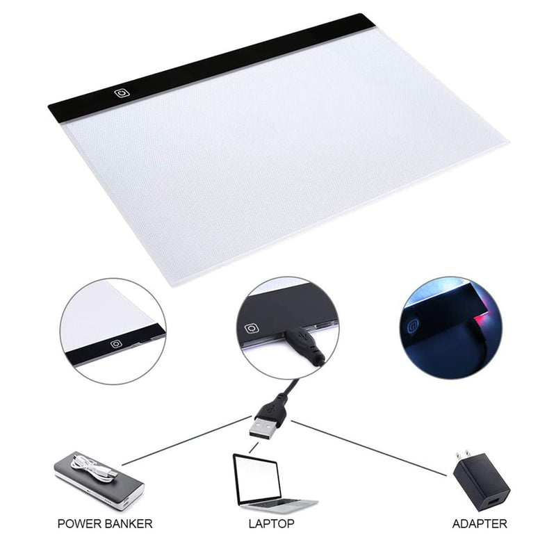  [AUSTRALIA] - ArtBeek B4 Size LED Light Box 5 Millimeters Ultrathin Light Pad USB Art Tracing Board for Sketch Copy and Handwork 15.8X11 Inch