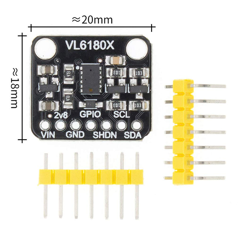  [AUSTRALIA] - HiLetgo 2pcs VL6180 VL6180X Range Finder Optical Ranging Light Sensor Module Gesture Recognition Sensor I2C Interface 3.3V 5V Emitter Ambient Light Sensor