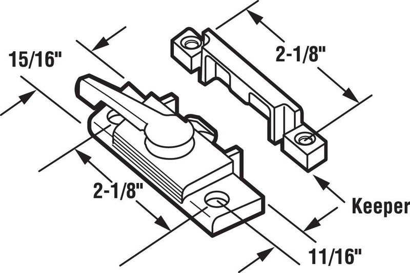  [AUSTRALIA] - PRIME-LINE F 2554 Window Sash Lock with Cam Action and Alignment Lugs, White Diecast