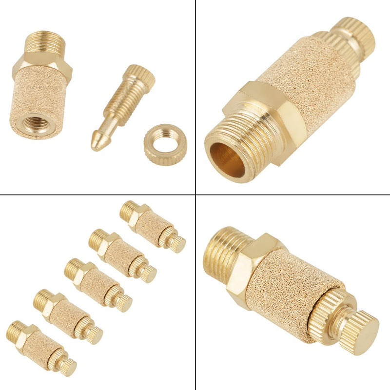  [AUSTRALIA] - Oumefar 5pcs Pneumatic Silencer Brass Air Flow Speed Control Exhaust Silencer 1/8 BSP Male Thread Silencer