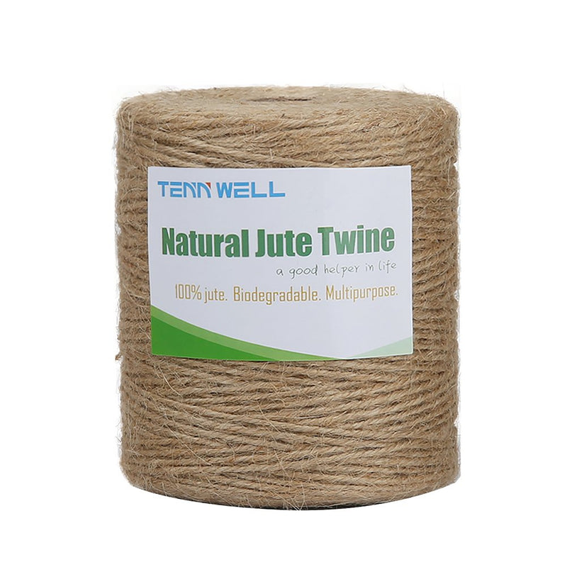  [AUSTRALIA] - Tenn Well Natural Jute Twine, 3Ply 984Feet Arts and Crafts Jute Rope Industrial Packing Materials Packing String for Gifts, DIY Crafts, Decoration, Bundling, Gardening and Recycling Original Version