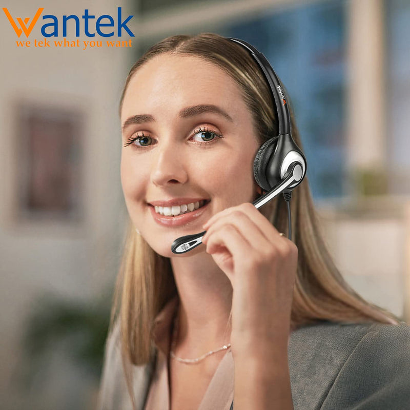  [AUSTRALIA] - Phone Headset with Microphone Noise Cancelling and Quick Disconnect Cord, RJ9 Telephone Headsets Compatible with Cisco IP Phones 6851 7821 7841 7861 7941 7942 7945 7962 7965 8811 8841 8845 8851 8861 Black