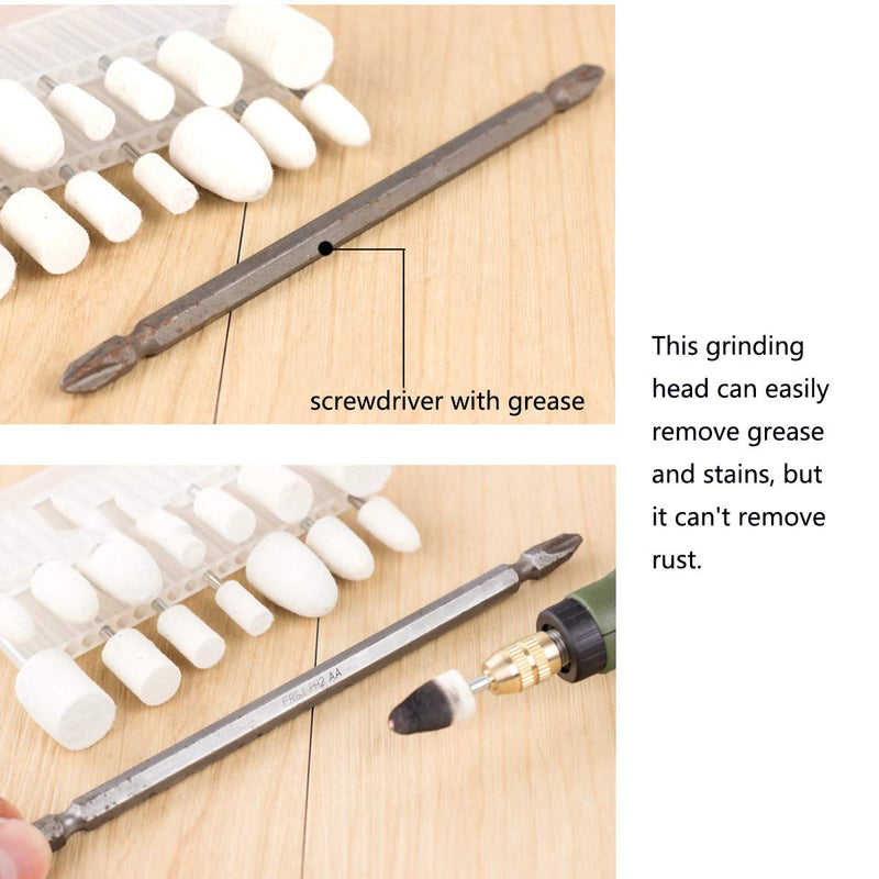  [AUSTRALIA] - NGe 15Pcs 1/2inch Wool Felt Polishing Bits Mandrel White Cylinder Rotary Tool Accessories Kit Fit Dremel - 1/8inch Shank (3x12mm cylinder) 3x12mm