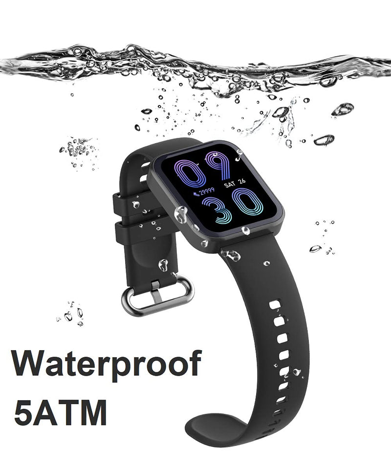  [AUSTRALIA] - Smart Watch for Android Phones iPhone Compatible IP68 Waterproof Smartwatch Touch Screen Fitness Tracker Fitness Watch Heart Rate Monitor Blood Oxygen Smart Watches for Men Women