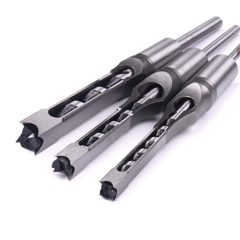  [AUSTRALIA] - ATOPLEE Square Hole Drill Bits,HSS Mortising Chisel Set for Woodworking,5/16 3/8 1/2 Inch (All of Sizes) All of sizes