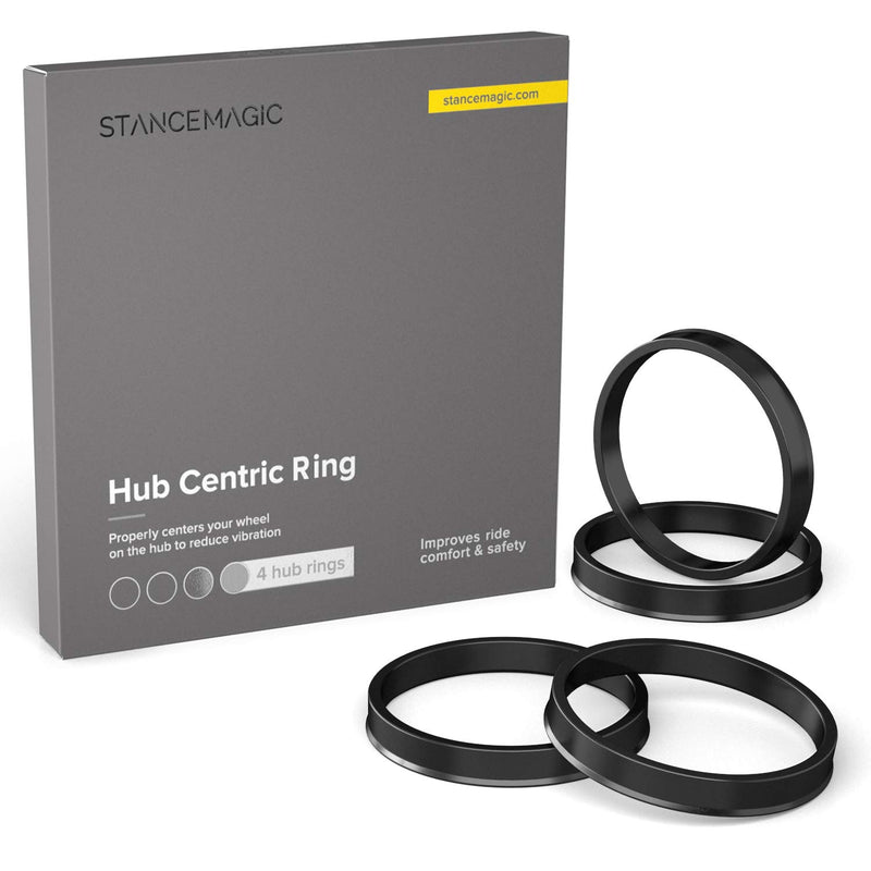  [AUSTRALIA] - Hubcentric Rings (Pack of 4) - 65.1mm ID to 73.1mm OD - Black Poly Carbon Plastic Hubrings - Only Fits 65.1mm Vehicle Hubs and 73.1mm Wheel Centerbore - Works with Various Chevrolet Jeep Pontiac Volvo
