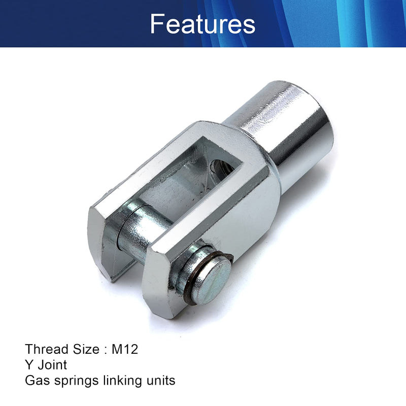  [AUSTRALIA] - Aicosineg Y Joint Air Cylinder Rod Clevis End 12mm/0.47 inch M10 Pneumatic Air Cylinder Connectors Fittings for Foot Mounting Work 62mm/2.44 inch Length 2pcs