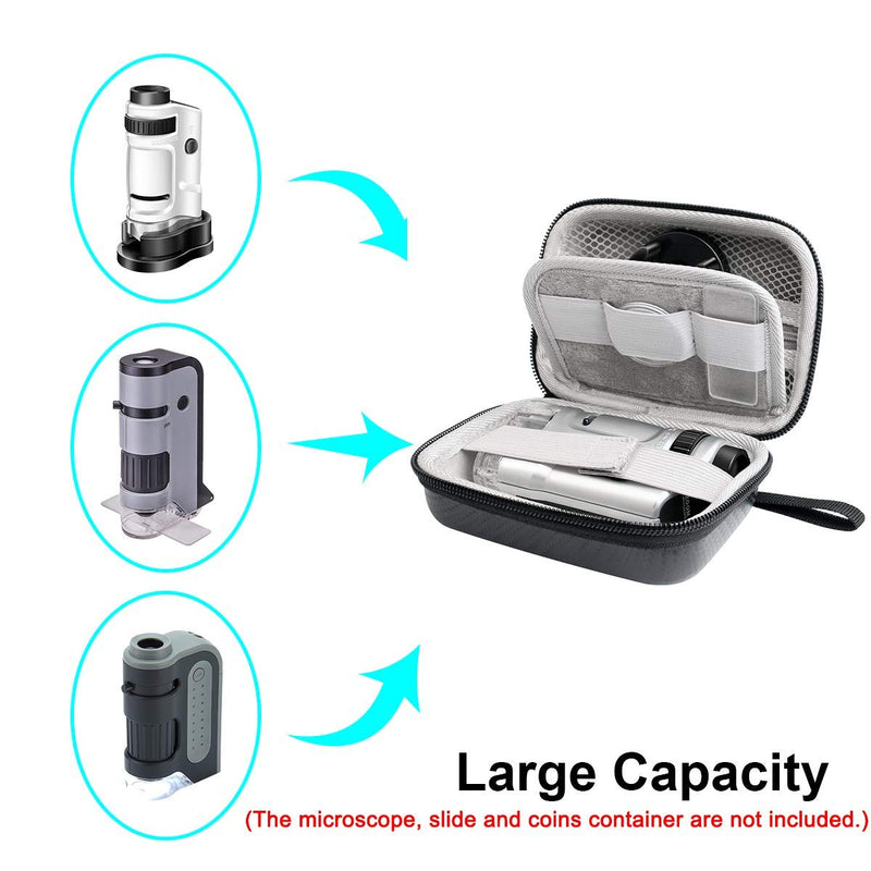  [AUSTRALIA] - Hard Case for Carson MicroBrite Plus Pocket Microscope (MM-300 or MM-300MU) and MicroFlip (MP-250 or MP-250MU) Travel Storage Carrying Include Carabiner and Strap by Jiusion For MM-300 and MP-250