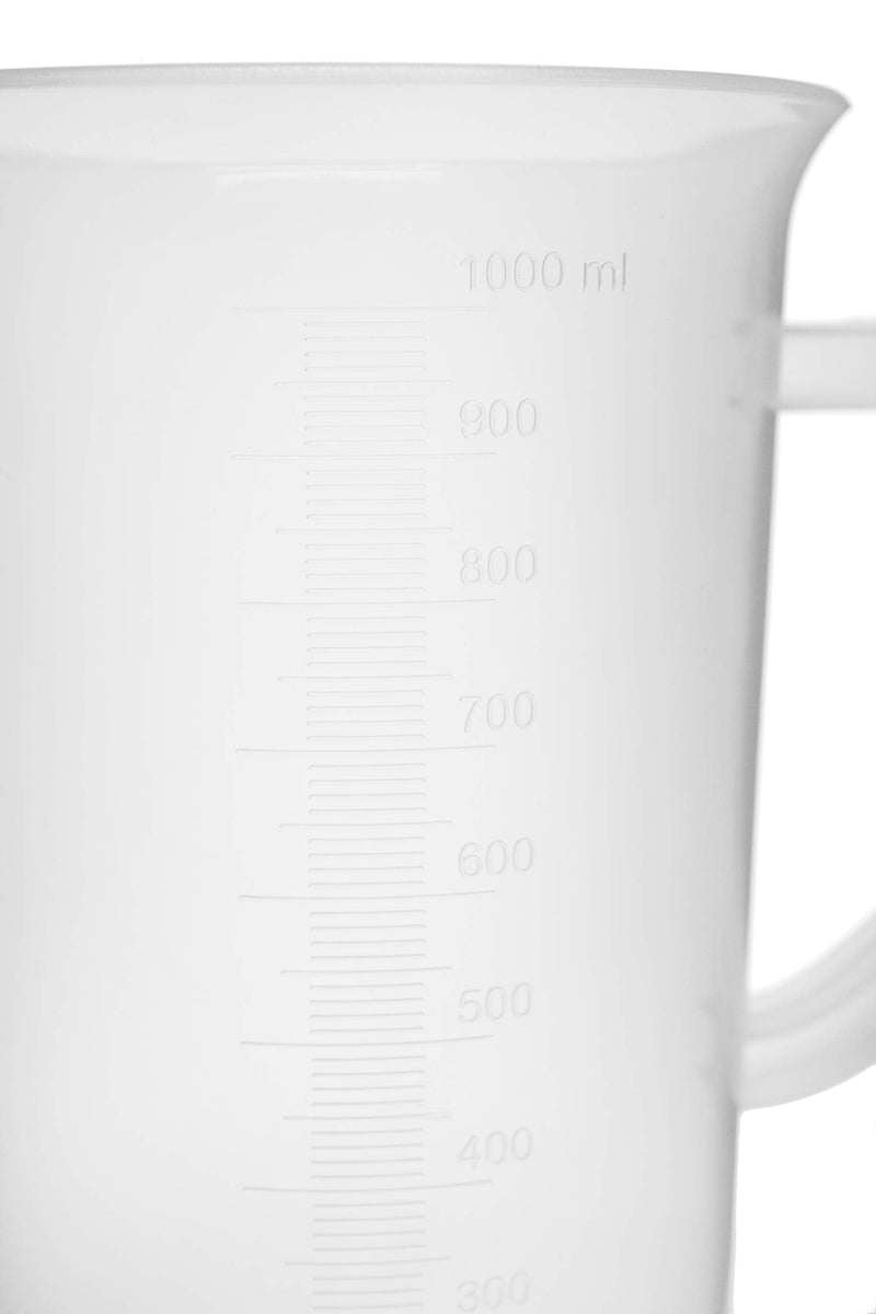  [AUSTRALIA] - Measuring Jug, 1000ml - Polypropylene - Tall Form, Handle & Spout, 10ml Graduations - Eisco Labs