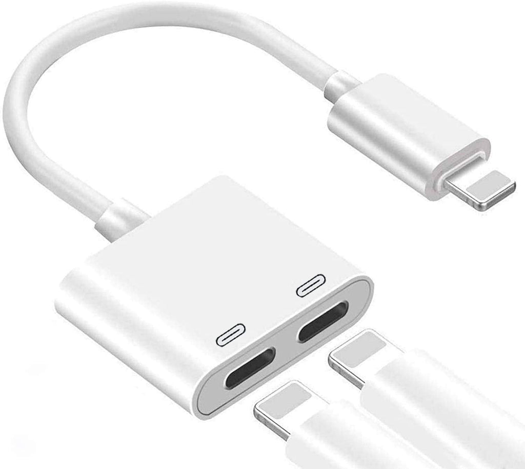  [AUSTRALIA] - rosyclo Apple MFi Certified iPhone Headphone Adapter Splitter, 2 in 1 Dual Lightning Converter Cable Dongle Music+Charge+Call+Volume Control,Compatible with iPhone 12/11/XS/XR/8/7,iPad