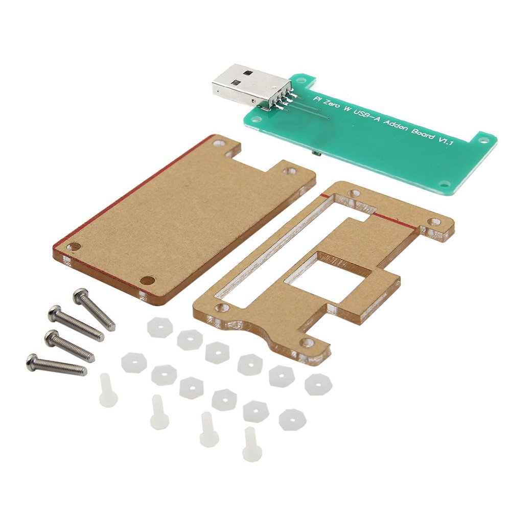  [AUSTRALIA] - Geekworm Raspberry Pi Zero/Zero W BadUSB USB-A Addon Board USB Connector V1.1 RPi0 to U Disk Expansion Board + Transparent Acrylic Case Kit