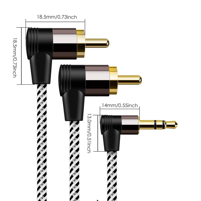  [AUSTRALIA] - CableCreation 3.5mm to RCA, Long 16ft Angle 3.5mm Male to 2RCA Male Auxiliary Stereo Audio Y Splitter Gold-Plated for Smartphones, MP3, Tablets, Speakers,Home Theater,HDTV,5M 16.5FT Angled