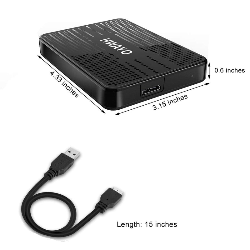  [AUSTRALIA] - HWAYO 120GB Portable External Hard Drive Ultra Slim 2.5'' USB 3.0 HDD Storage for PC, Desktop, Laptop, MacBook, Chromebook Bright Black