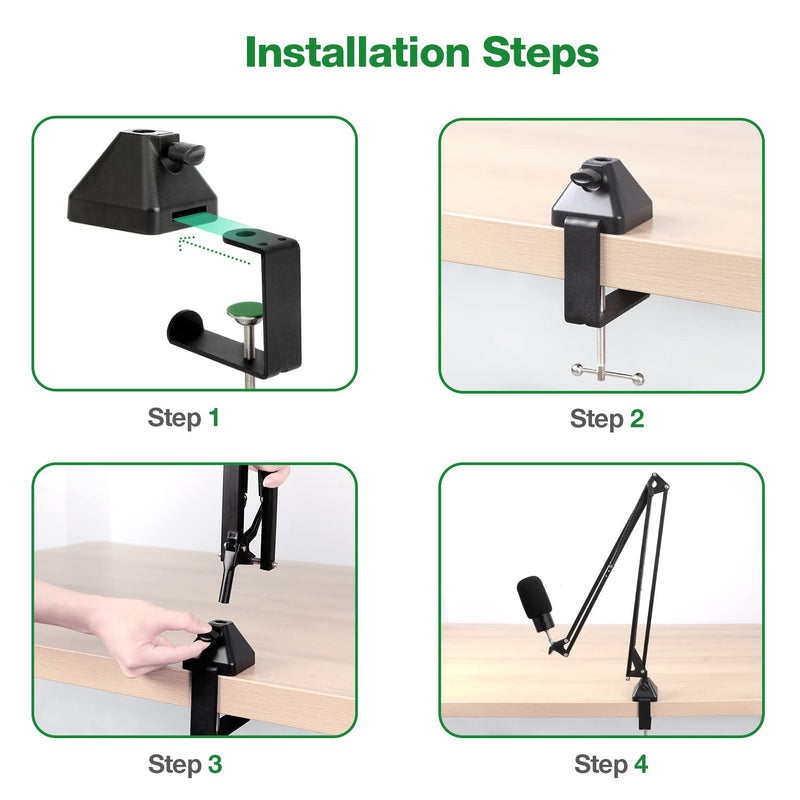  [AUSTRALIA] - Heavy-Duty Metal Table Mount Clamp, Desk Table Mount C Clamp For Microphone Mic Suspension Boom Scissor Arm with Adjustable Screw, Fits up to 2.48 inches/6.2cm Desktop Thickness by SUNMON