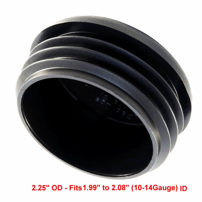 (Pack of 4) 2-1/4" CAPLUGS (10-14 Ga 1.99"-2.08" ID - 2.25 Inch OD) Round Black Plastic Caps | Office n Patio Furniture Finishing caps | Fitness Eqpt End Caps | Fencing Post Inserts | by SBD - LeoForward Australia