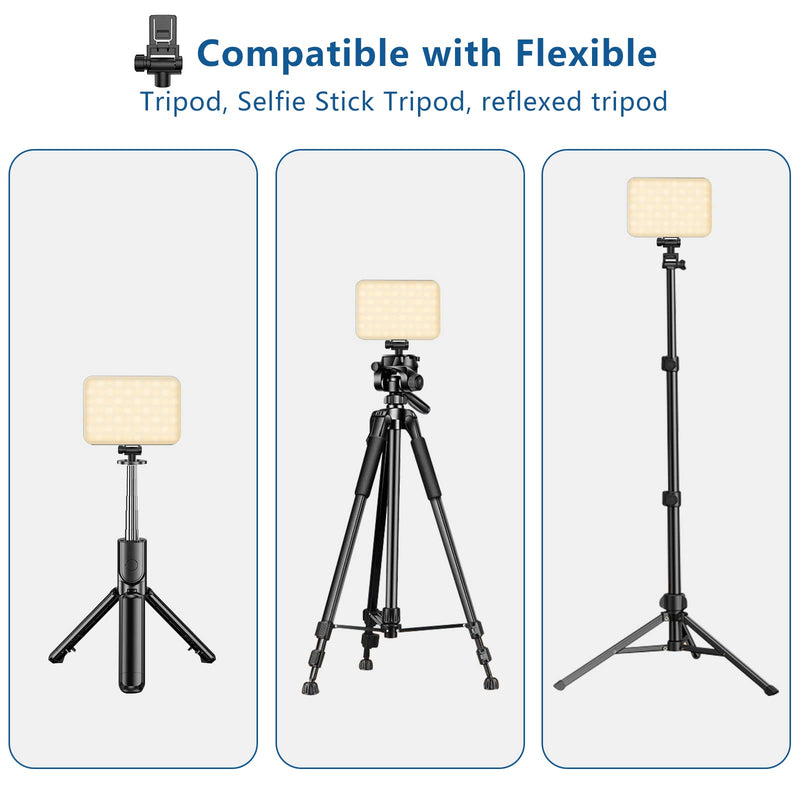  [AUSTRALIA] - ALTSON 60 LED Video Conference Lighting Portable Selfie Light with Clip & Camera Tripod Adapter Rechargeable 2200mAh CRI 97+, 3 Light Modes for iPhone Phone Webcam Zoom Streaming Laptop Photo Makeup