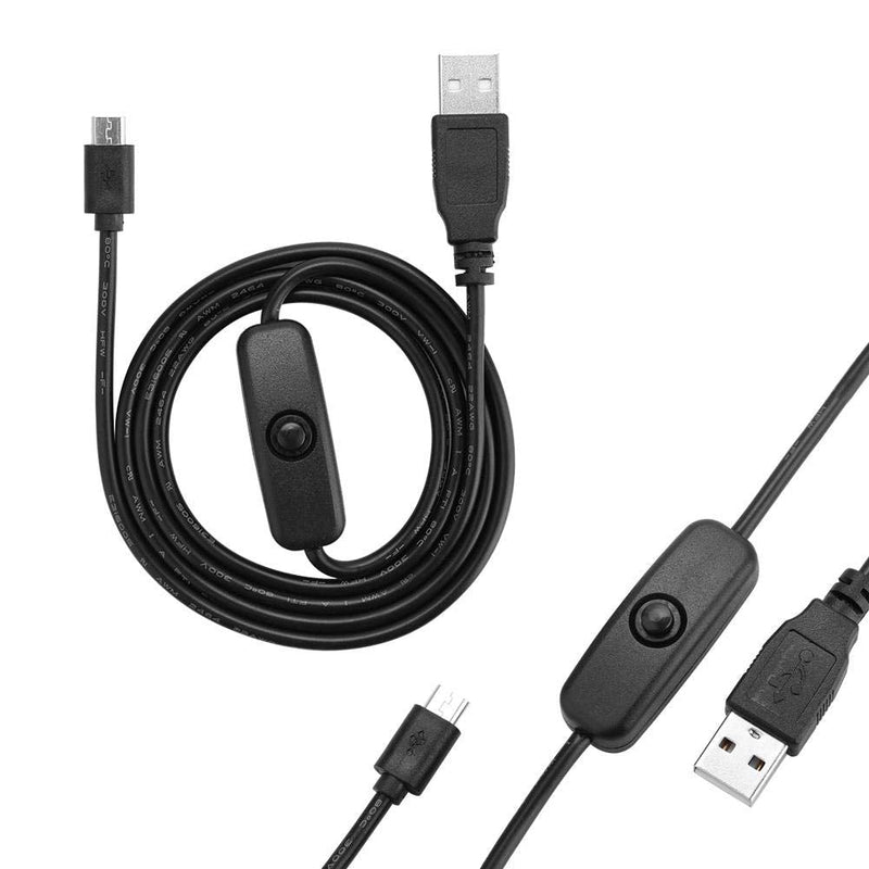  [AUSTRALIA] - Power Cable for Raspberry Pi Micro USB Power Charging Cable with ON/Off Switch for Raspberry Pi 3/2 / B/B+ / A.