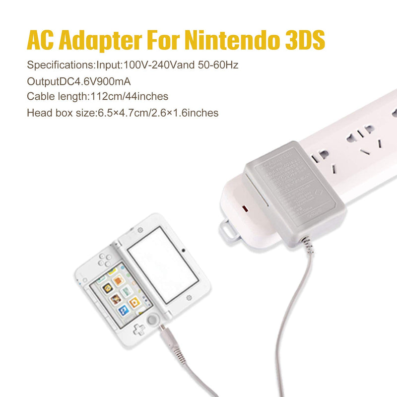 3DS Charger, AC Adapter Charger Home Travel Charger Wall Plug Power Adapter (100-240 v) for Nintendo New 3DS XL New 3DS 3DS XL 3DS New 2DS XL New 2DS 2DS XL 2DS DSi DSi XL - LeoForward Australia