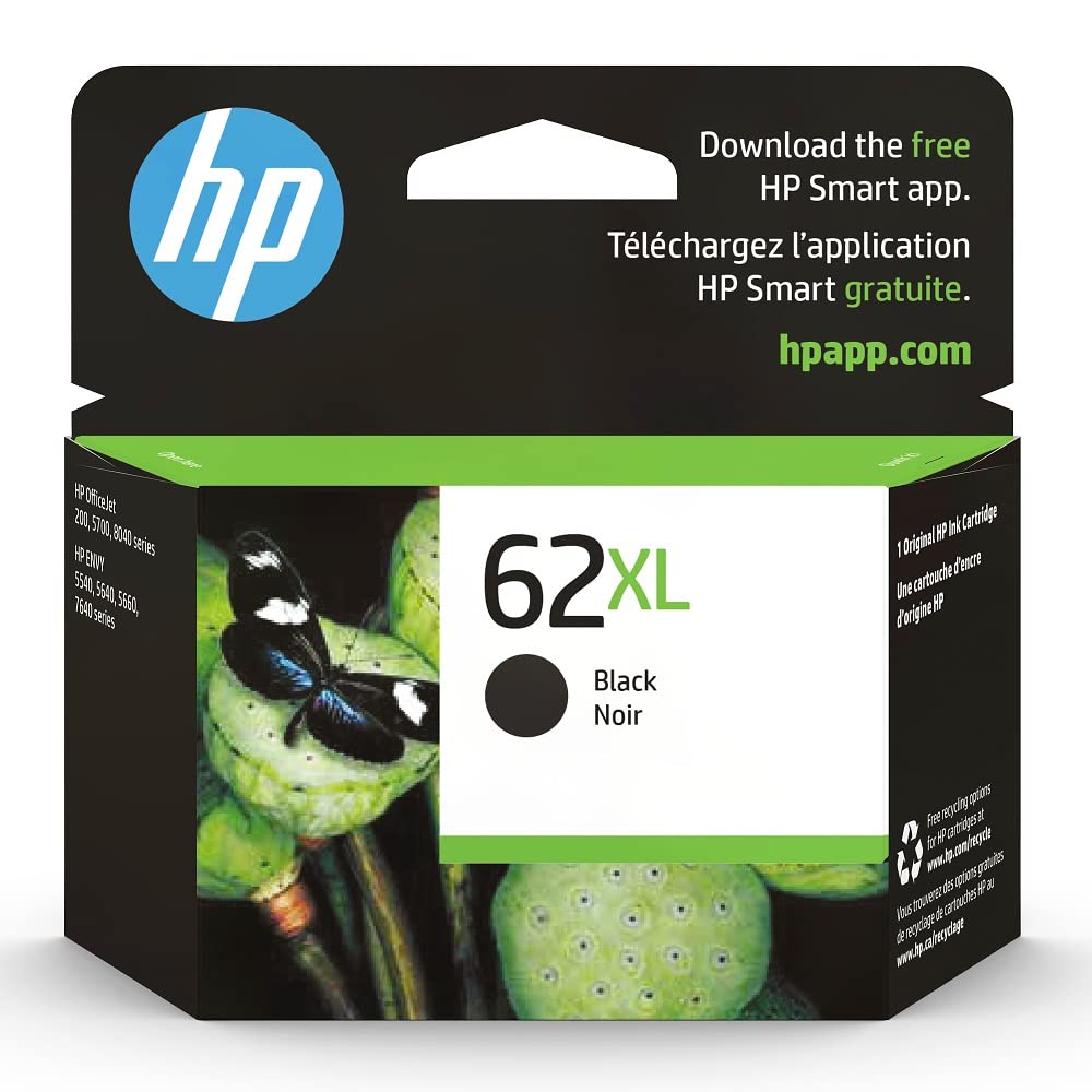  [AUSTRALIA] - HP 62XL Black High-yield Ink | Works with HP ENVY 5540, 5640, 5660, 7640 Series, HP OfficeJet 5740, 8040 Series, HP OfficeJet Mobile 200, 250 Series | Eligible for Instant Ink | C2P05AN