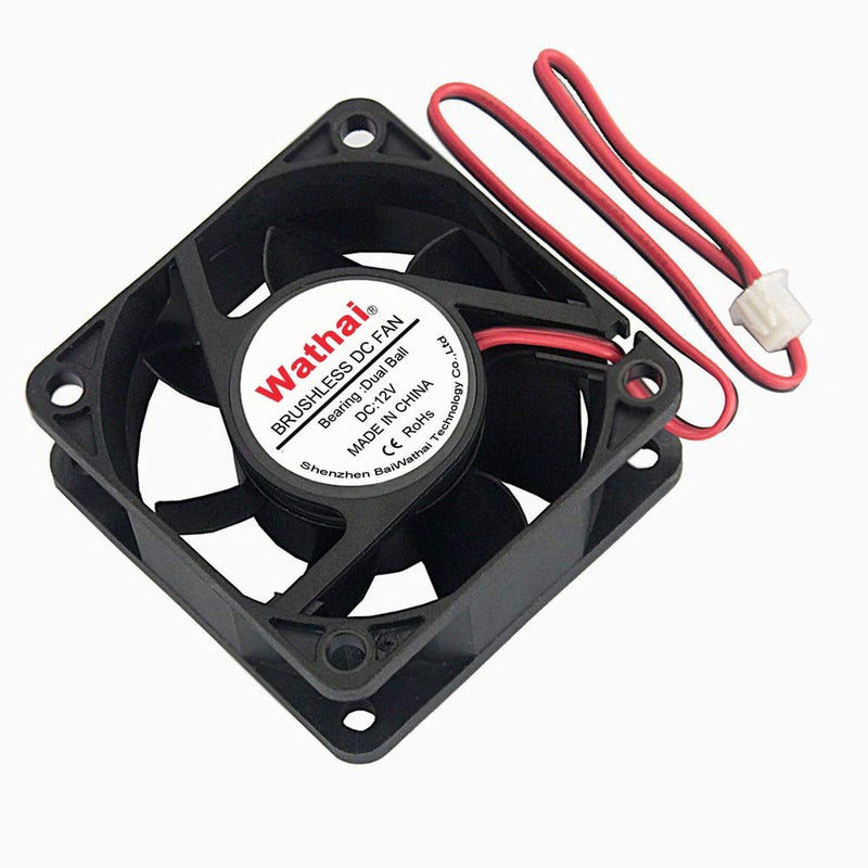  [AUSTRALIA] - Wathai 60mm x 60mm x 25mm 12V 2P Dual Ball DC Case Fan Brushless Cooling Fan 12V Ball