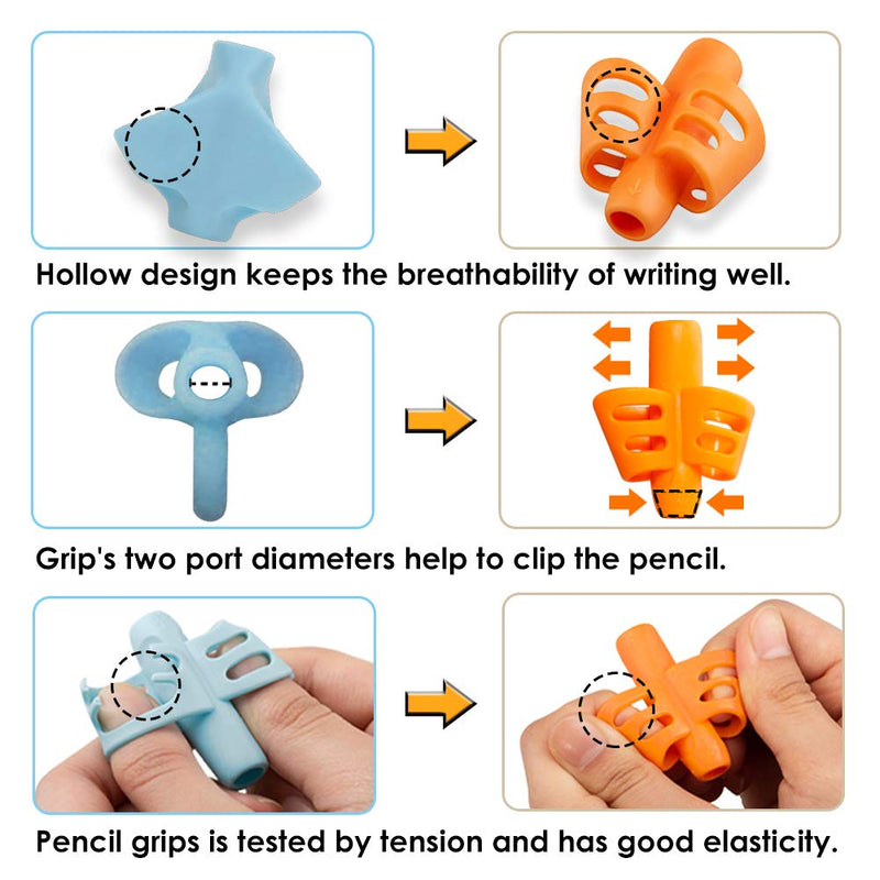  [AUSTRALIA] - Pencil Grips, ANERZA Pencil Grips for Kids Handwriting, Writing Aid Grip for Preschoolers, Silicone Ergonomic Writing Tool, School and Homeschool kindergarten Supplies for Toddlers (6pcs)